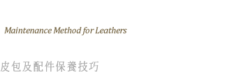 皮件保養技巧- 皮包及配件保養技巧